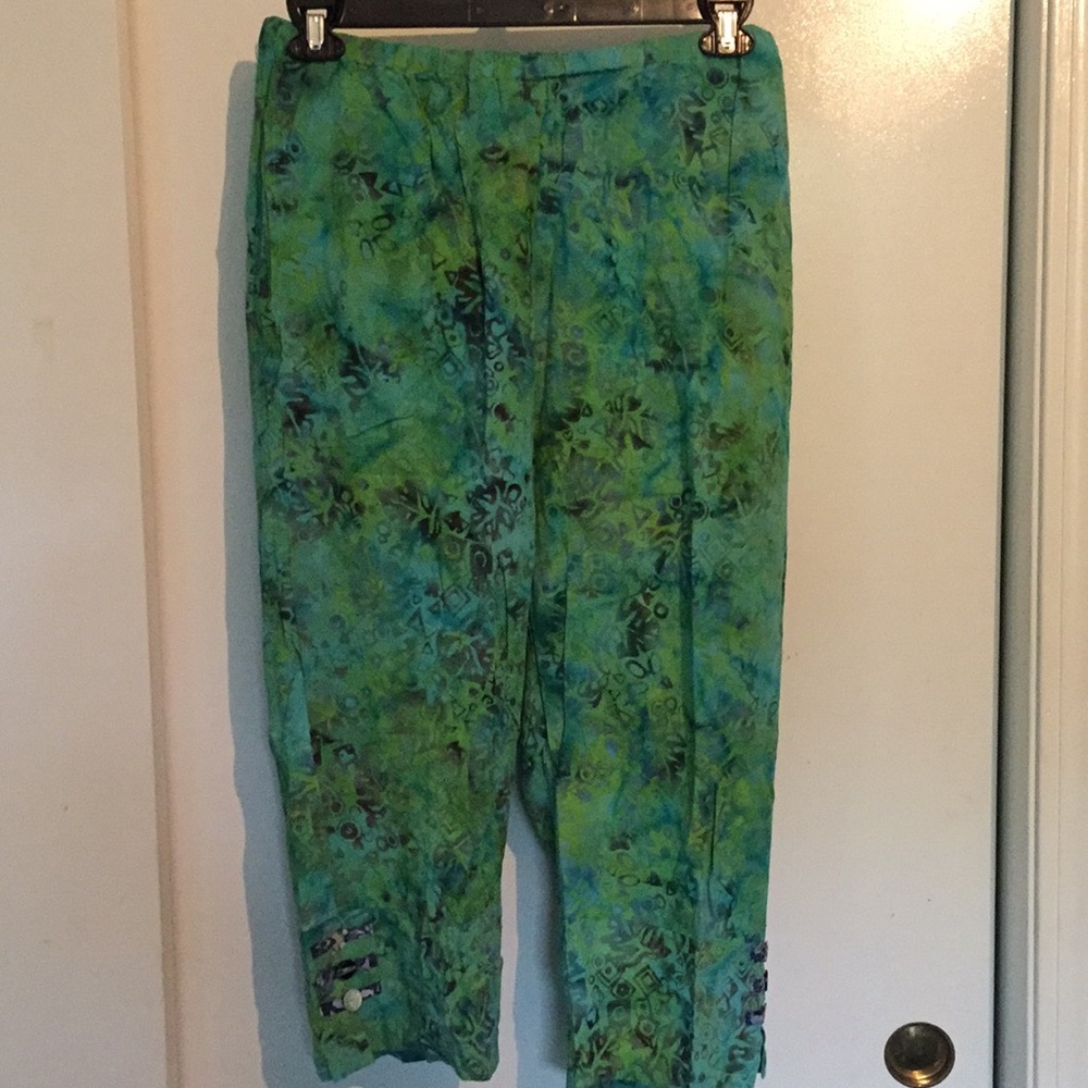 Lime Batik cropped pants